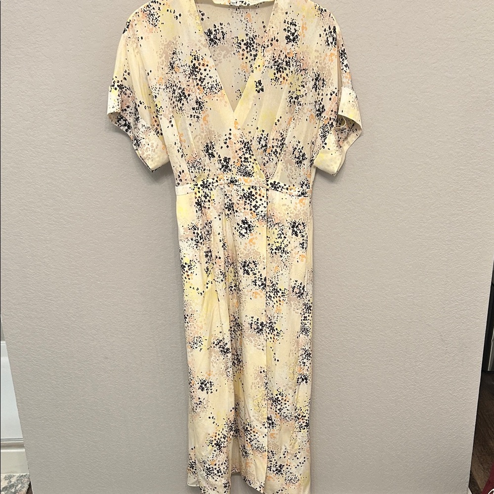 Equipment Cream and Yellow Patterned Maxi Dress